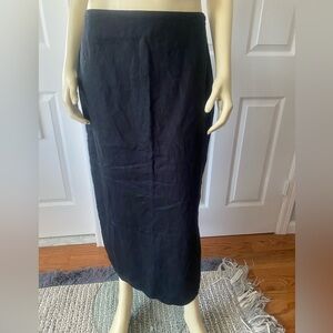 Abercrombie & Fitch Classic Black Women's Midi Skirt/ 100% Linen/ Size Medium